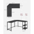 VASAGLE Birou de colt in forma L, cadru metalic, stil industrial, 138x138x76 cm, negru cu aspect lemnos [2]