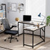 VASAGLE Birou de colt in forma L, cadru metalic, stil industrial, 149x149x76 cm, gri stejar [5]