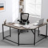 VASAGLE Birou de colt in forma L, cadru metalic, stil industrial, 149x149x76 cm, gri stejar [8]