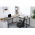 VASAGLE Birou de colt in forma L, cadru metalic, stil industrial, 149x149x76 cm, gri stejar [9]