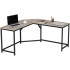 VASAGLE Birou de colt in forma L, cadru metalic, stil industrial, 149x149x76 cm, gri stejar [10]
