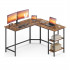 VASAGLE Birou de colt in forma de L, cu 2 rafturi de depozitare, 130x130x76 cm, industrial, maro rustic [2]