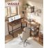 VASAGLE Birou de colt in forma de L, cu 2 rafturi de depozitare, 130x130x76 cm, industrial, maro rustic [6]