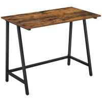 VASAGLE Birou cu cadru metalic, stil industrial, 100x50x75 cm, maro rustic