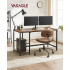 VASAGLE Birou cu 2 rafturi stanga sau dreapta, stil industrial, 60x140x76 cm, maro rustic [3]
