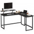 VASAGLE Birou in forma de L cu suport pentru monitor, cadru metalic, 140x130x76cm, negru [8]