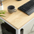 VASAGLE Birou pentru calculator, cadru metalic, design modern si minimalist, 120x60x75 cm, alb cu blat stejar [6]