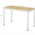 VASAGLE Birou pentru calculator, cadru metalic, design modern si minimalist, 120x60x75 cm, alb cu blat stejar [7]