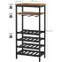 VASAGLE Raft pentru vinuri, capacitate 20 de sticle, cu suport pentru pahare, stil industrial, 50x32x100cm, maro rustic si negru [4]