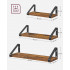 VASAGLE Raft de perete, set 3 bucati 30cm, 35cm si 40cm, 2 moduri de montare, maro rustic si negru [3]