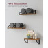 VASAGLE Raft de perete, set 3 bucati 30cm, 35cm si 40cm, 2 moduri de montare, maro rustic si negru [6]