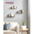 VASAGLE Raft de perete, set 3 bucati de 30, 35 si 40 cm, 2 moduri de montare, maro rustic si negru [4]