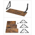 VASAGLE Raft de perete, set 3 bucati de 30, 35 si 40 cm, 2 moduri de montare, maro rustic si negru [7]