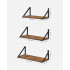VASAGLE Raft de perete, set 3 bucati de 30, 35 si 40 cm, 2 moduri de montare, maro rustic si negru [8]