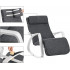 SONGMICS Scaun balansoar din lemn, suport picioare reglabil, maxim 150kg, 67x115x91cm, gri si alb [6]