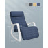 SONGMICS Scaun balansoar din lemn, suport picioare reglabil, maxim 150kg, 67x122x84 cm, albastru [3]