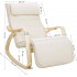 SONGMICS Scaun balansoar din lemn, suport picioare reglabil, maxim 150kg, 55x115x91cm, bej [3]