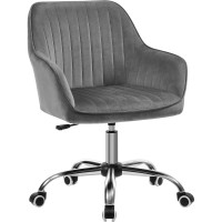 SONGMICS Scaun de birou rotativ din catifea, reglabil pe inaltime, 64x62x84-94 cm, maxim 120 kg, gri SONGMICS Scaun de birou rotativ din catifea, reglabil pe inaltime, 64x62x84-94 cm, maxim 120 kg, gri