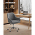 SONGMICS Scaun de birou rotativ din catifea, reglabil pe inaltime, 64x62x84-94 cm, maxim 120 kg, gri [3]