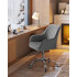 SONGMICS Scaun de birou rotativ din catifea, reglabil pe inaltime, 64x62x84-94 cm, maxim 120 kg, gri [5]