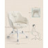 SONGMICS Scaun birou rotativ, reglabil pe inaltime, material sherpa si PU, cadru otel, 64x64x78-88cm, bej [3]