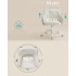SONGMICS Scaun birou rotativ, reglabil pe inaltime, material sherpa si PU, cadru otel, 64x64x78-88cm, bej [5]