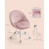 SONGMICS Scaun de birou ergonomic, inaltime reglabila, 60x60x(80-90) cm, roz pastel [4]