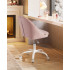 SONGMICS Scaun de birou ergonomic, inaltime reglabila, 60x60x(80-90) cm, roz pastel [5]