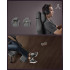 SONGMICS Scaun gaming ergonomic cu suport picioare, material textil bumbac si in, maxim 150 kg, 70x70x129 cm, gri [3]