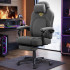 SONGMICS Scaun gaming ergonomic cu suport picioare, material textil bumbac si in, maxim 150 kg, 70x70x129 cm, gri [4]