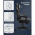 SONGMICS Scaun gaming ergonomic, cu spatar inalt, suport pentru picioare, maxim 150 kg , 50x70x126 cm, negru si gri [9]
