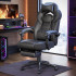 SONGMICS Scaun gaming ergonomic cu suport pentru picioare, tetiera reglabila si suport lombar, maxim 150 kg, 70x64x128 cm, negru [8]