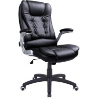 SONGMICS Scaun de birou ergonomic cu tetiera, spatar inalt, brate rabatabile, maxim 150 kg, 76x70x(111-121) cm, negru