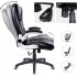 SONGMICS Scaun de birou ergonomic cu tetiera, spatar inalt, brate rabatabile, maxim 150 kg, 76x70x(111-121) cm, negru [2]