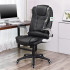 SONGMICS Scaun de birou ergonomic cu tetiera, spatar inalt, brate rabatabile, maxim 150 kg, 76x70x(111-121) cm, negru [5]