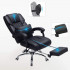 SONGMICS Scaun birou ergonomic, cu suport picioare retractabil, spatar reglabil 135°, maxim 150 kg, 70x70x125 cm, negru [3]