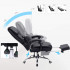 SONGMICS Scaun birou ergonomic, cu suport picioare retractabil, spatar reglabil 135°, maxim 150 kg, 70x70x125 cm, negru [4]