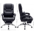 SONGMICS Scaun birou ergonomic, cu suport picioare retractabil, spatar reglabil 135°, maxim 150 kg, 70x70x125 cm, negru [6]