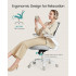 SONGMICS Scaun de birou ergonomic reglabil cu spatar mesh si suport lombar, maxim 120 kg, 64x64x107 cm, gri deschis [4]