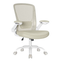 SONGMICS Scaun de birou ergonomic reglabil cu spatar mesh si suport lombar, maxim 120 kg, 64x64x107 cm, bej SONGMICS Scaun de birou ergonomic reglabil cu spatar mesh si suport lombar, maxim 120 kg, 64x64x107 cm, bej