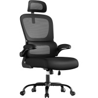 SONGMICS Scaun de birou ergonomic mesh, suport lombar dinamic, tetiera reglabila, brate rabatabile, 70x70x135 cm, negru