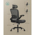 SONGMICS Scaun birou ergonomic cu tetiera, suport lombar reglabil si cotiere rabatabile, 64x64x130 cm, negru [3]