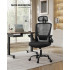 SONGMICS Scaun birou ergonomic cu tetiera, suport lombar reglabil si cotiere rabatabile, 64x64x130 cm, negru [6]