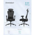 SONGMICS Scaun de birou ergonomic cu tetiera reglabila, suport lombar ajustabil, maxim 150 kg, 70x70x113-130 cm, negru [2]