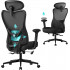 SONGMICS Scaun de birou ergonomic cu tetiera reglabila, suport lombar ajustabil, maxim 150 kg, 70x70x113-130 cm, negru [3]