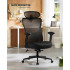 SONGMICS Scaun de birou ergonomic cu tetiera reglabila, suport lombar ajustabil, maxim 150 kg, 70x70x113-130 cm, negru [4]