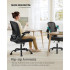 SONGMICS Scaun de birou ergonomic mesh, suport lombar reglabil, brate rabatabile, functie balans, 64x64x107 cm, negru [6]