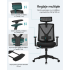 SONGMICS Scaun birou ergonomic cu suport picioare extensibil, sezut gros cu spuma, spatar mesh si tetiera reglabila, 69x70x133 cm, negru [5]