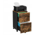 VASAGLE Dulap birou tip rollbox cu 2 sertare pentru documente A4, cu roti, stil industrial, 42x40x70 cm, maro rustic [5]
