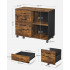 VASAGLE Dulap mobil tip rollbox pentru birouri, sertar cu sina suport dosare, stil industrial, 40x80x66 cm, maro rustic [4]